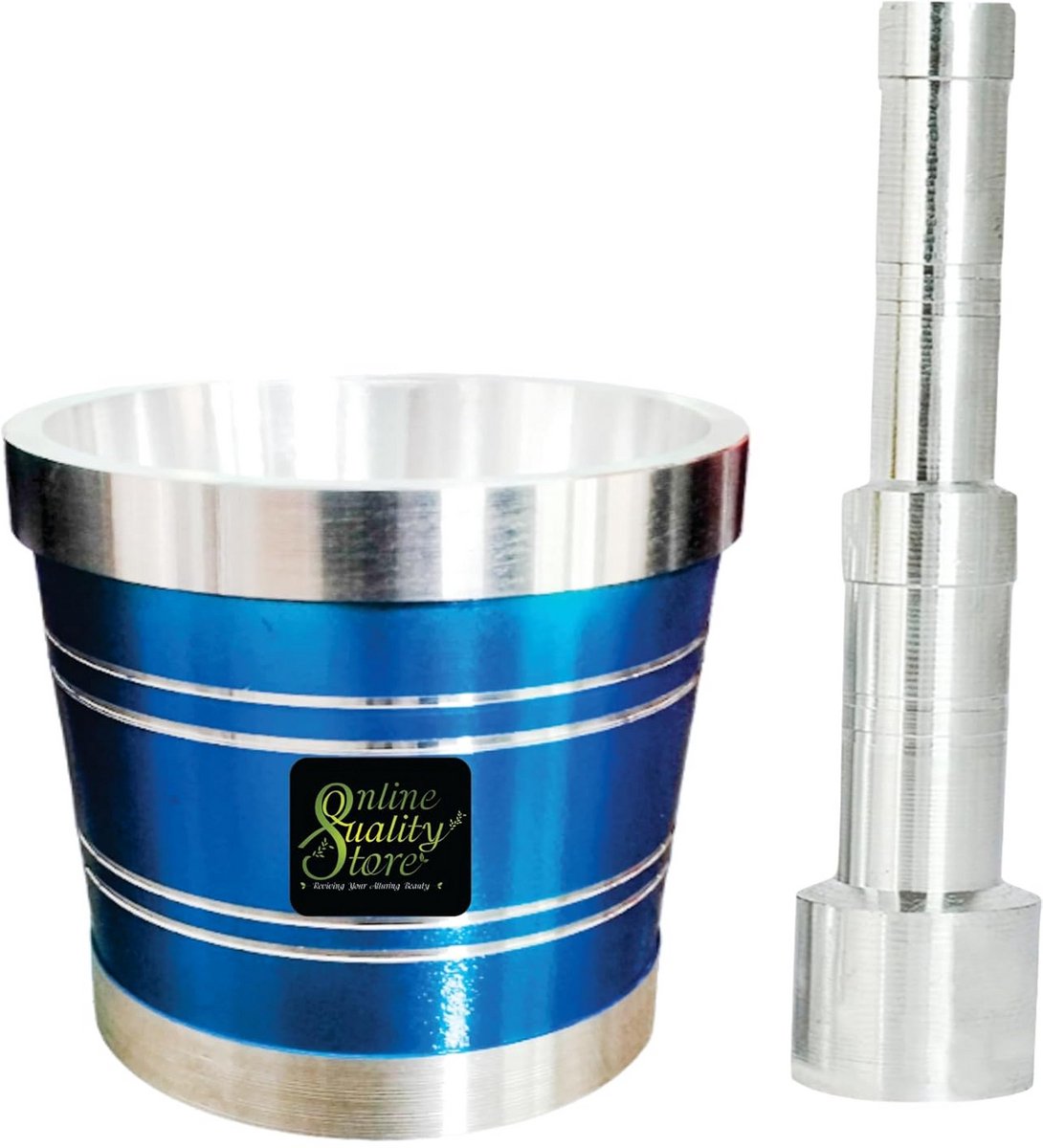 Aluminium mortier & stamper set voor kruiden, noten en mengen - keukenmasher