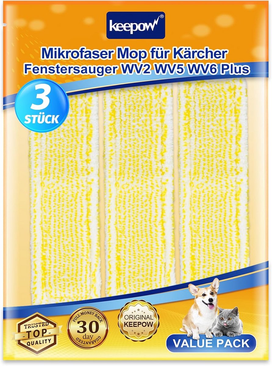 Pack van 3 Microvezen Glasdoeken voor Ramen