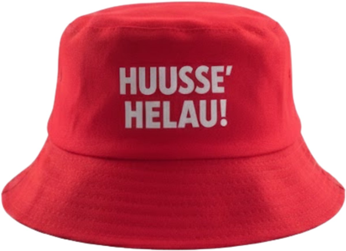 Huusse Helau Buckethat - Zwaonestad - Huissen - Rood-Wit - One Size - Unisex