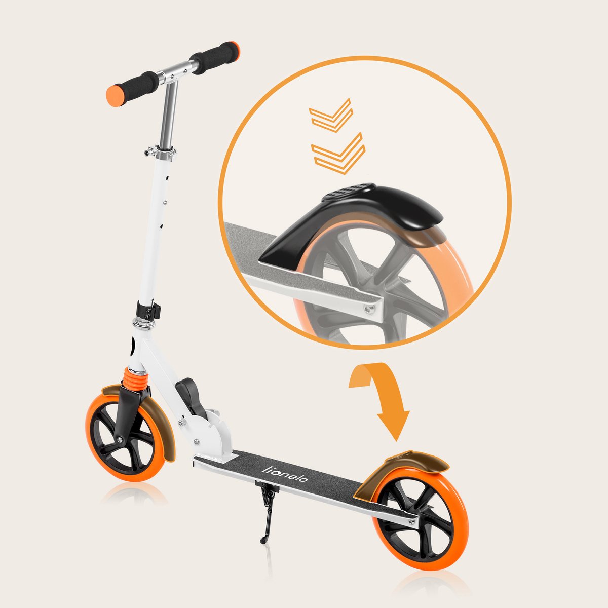 Lionelo Luca Step - Opvouwbare Scooter tot 100 kg - ABEC-7 Lagers - 200 mm Wielen - ShockResist Demping - 3 Hoogte-instellingen - Antislip Platform - Tieners & Volwassenen thumbnail 2