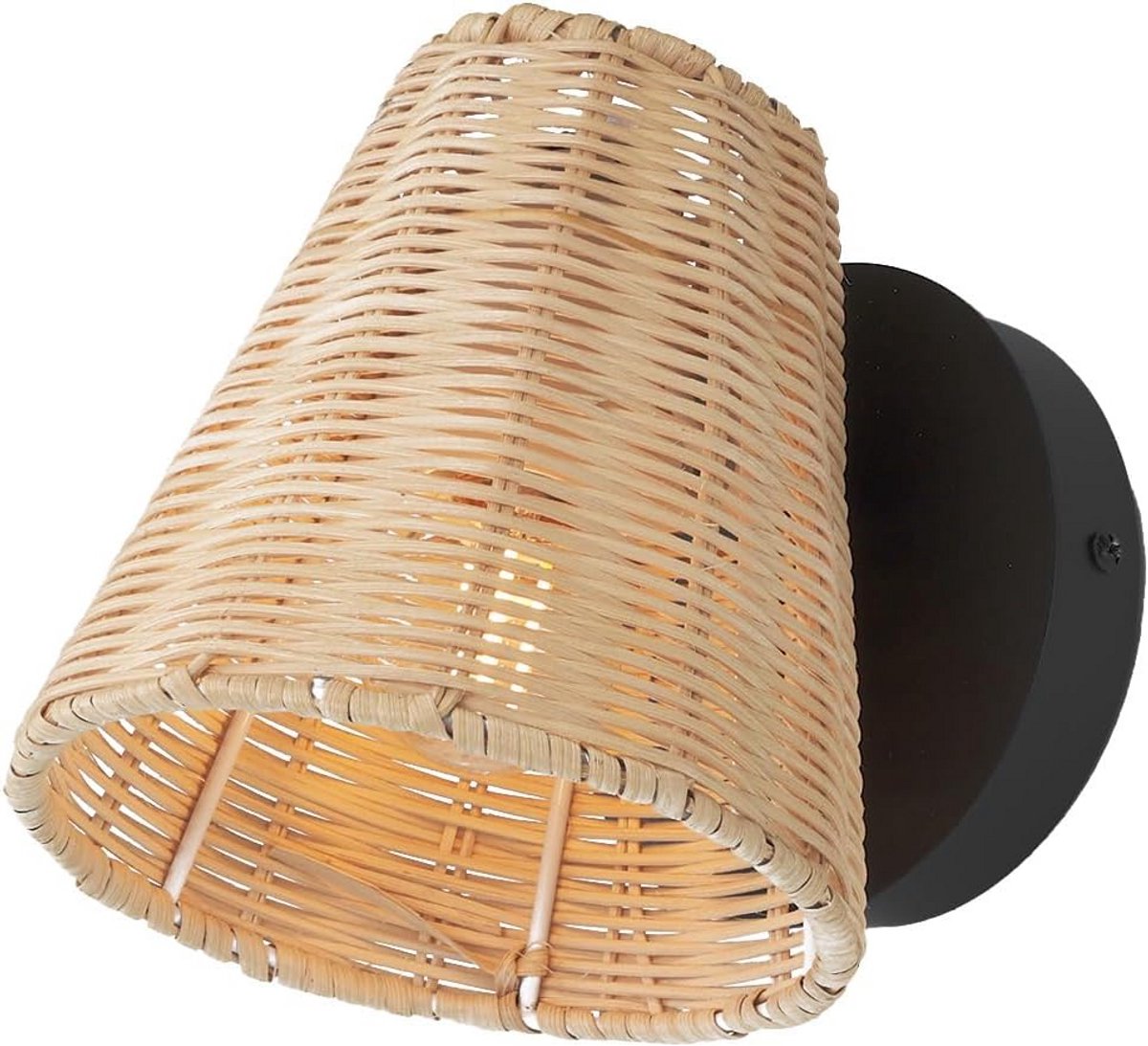 Draaibare Wandlamp met Handgeweven Bamboe Kap - Natuurlijk en Elegant Design