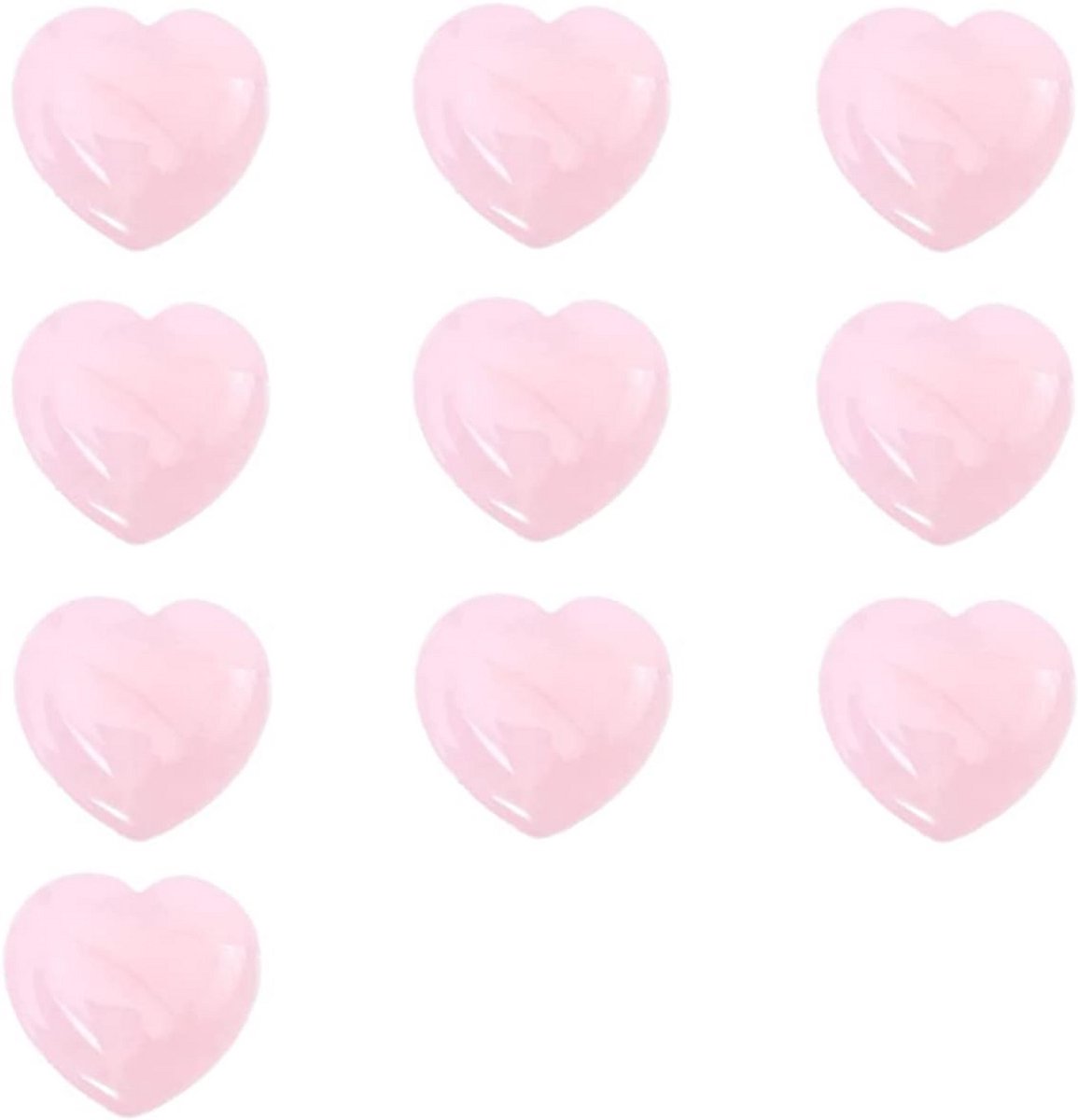 10 Stuks Hartvormige Rozenkwarts Kristallen voor Healing en Balanceren