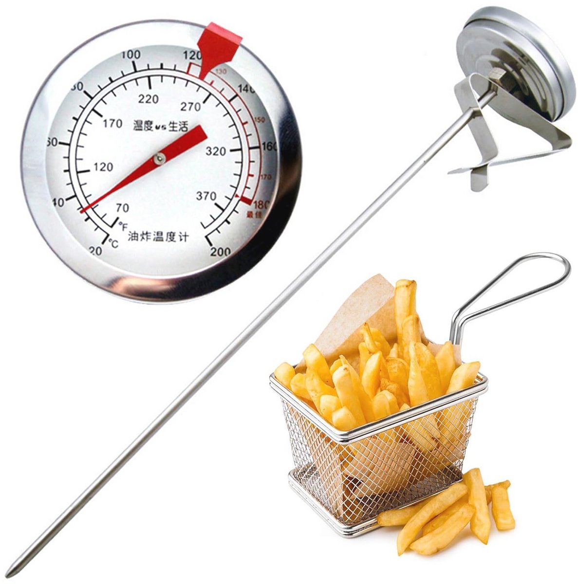 Oventhermometer en Grillthermometer tot 300 °C - Roestvrij Staal met Sondehouder