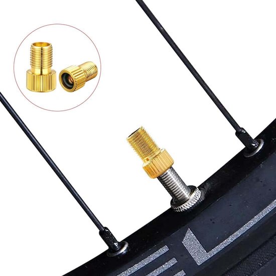 4x Fietsventiel Adapter Set: Presta (Frans) naar Schrader (Auto) en Dunlop — afbeelding 3
