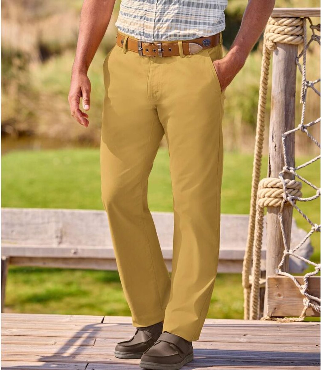 ATLAS FOR MEN - Chinobroek van keperstof met stretch - Heren - Verkrijgbaar in grote maten - W32