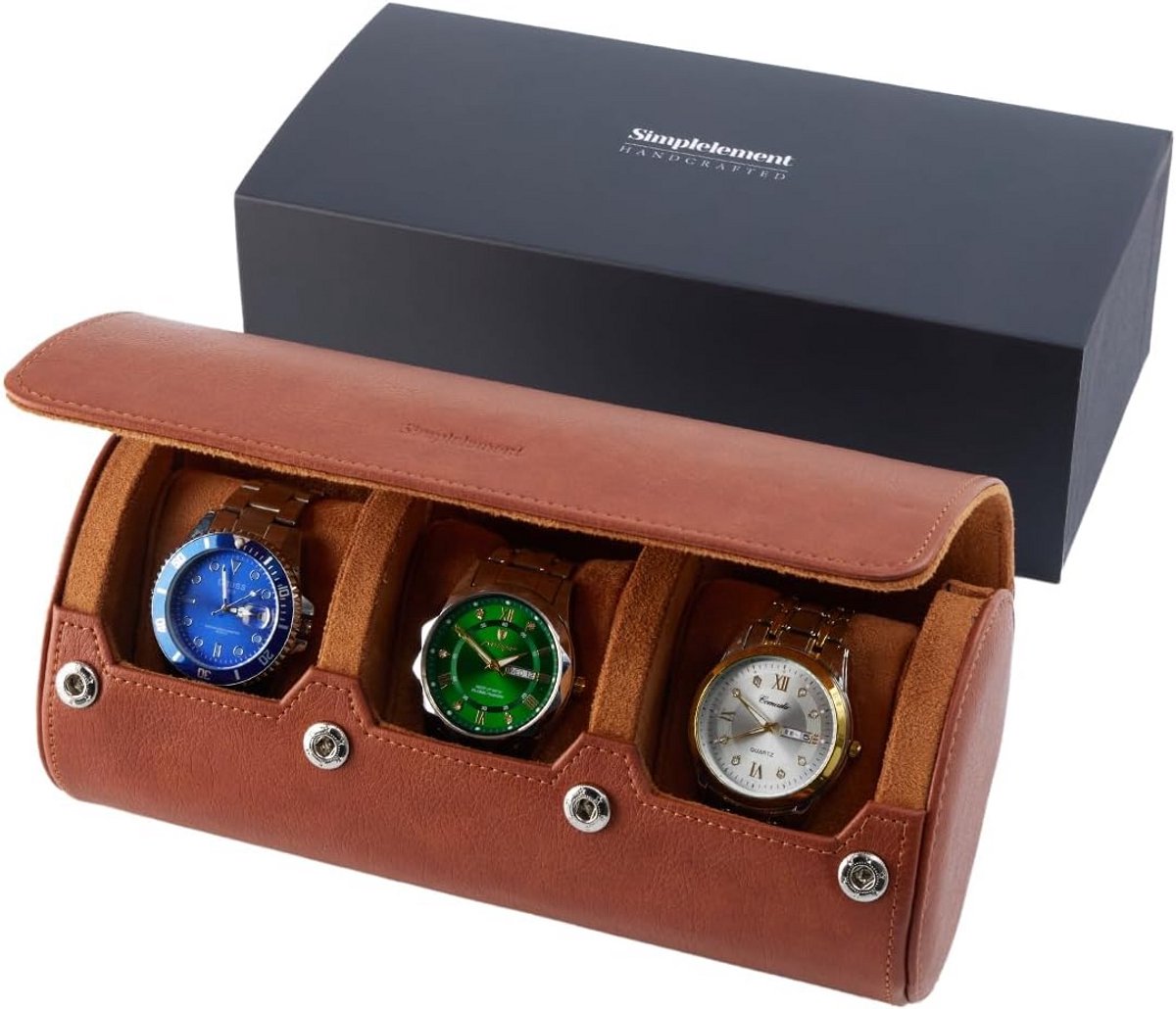 Reis Etui voor 3 Horloges van Imitatieleer - Beschermhoes voor Heren en Dames