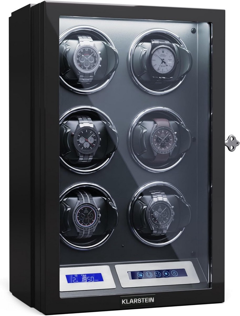 Automatische Horloge Winder voor 6 Horloges - Stille Motor, LED Verlichting, 3 Rotaties en 5 Snelheden