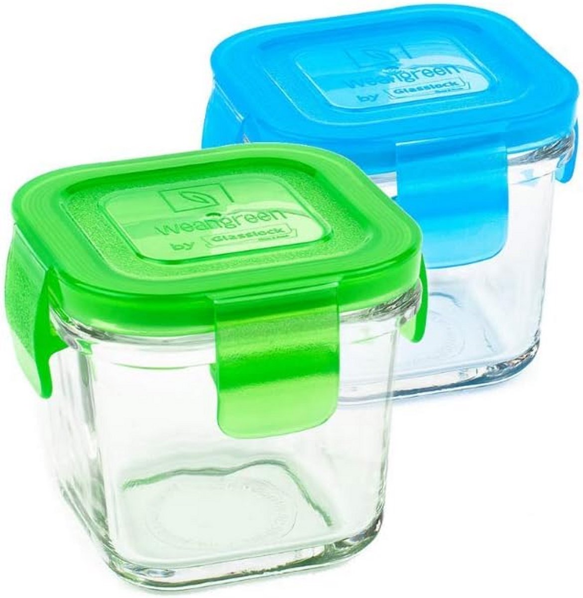 Set van Vierkante Babylunchboxen van Gehard Glas met Lekvrije Deksel