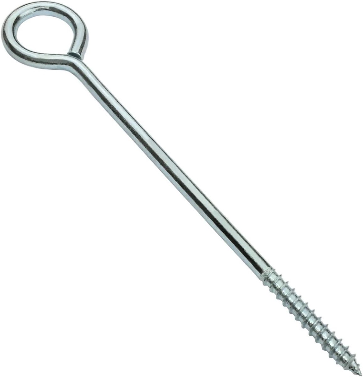 Allecta - Set van 10 zelftappende oogschroeven Ø 5 x 100 mm - Stalen haken - Zilverkleurig