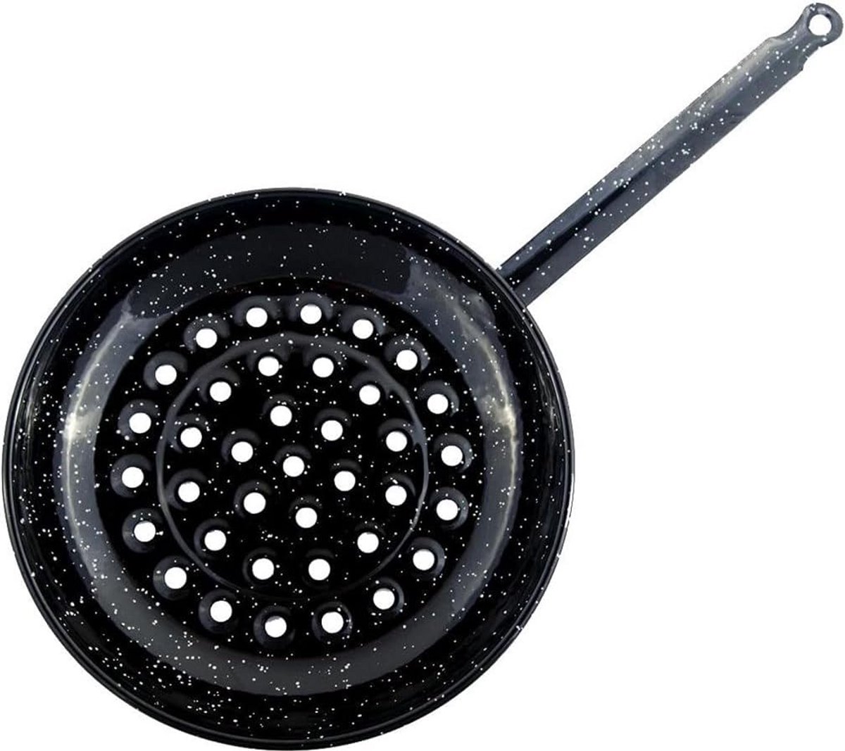 Set van 12 Geëmailleerde Kastanjeroosters voor Oven en Barbecue