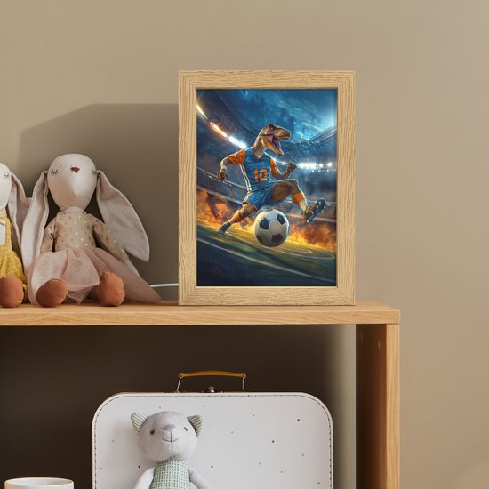 Nachtlampje 15x20 cm - Kinder lampje - T-Rex - Voetbal - Stadion - Tafellamp kinderkamer - Slaapkamer lamp - Bedlamp kinderen - Kinderlampje stopcontact - Wandlamp babykamer - Nachtlampjes van OnlyWow — afbeelding 3