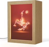 Nachtlampje 15x20 cm - Kinder lampje - Voetballer - Omhaal - Rood - Neon - Tafellamp kinderkamer - Slaapkamer lamp - Bedlamp kinderen - Kinderlampje stopcontact - Wandlamp babykamer - Nachtlampjes