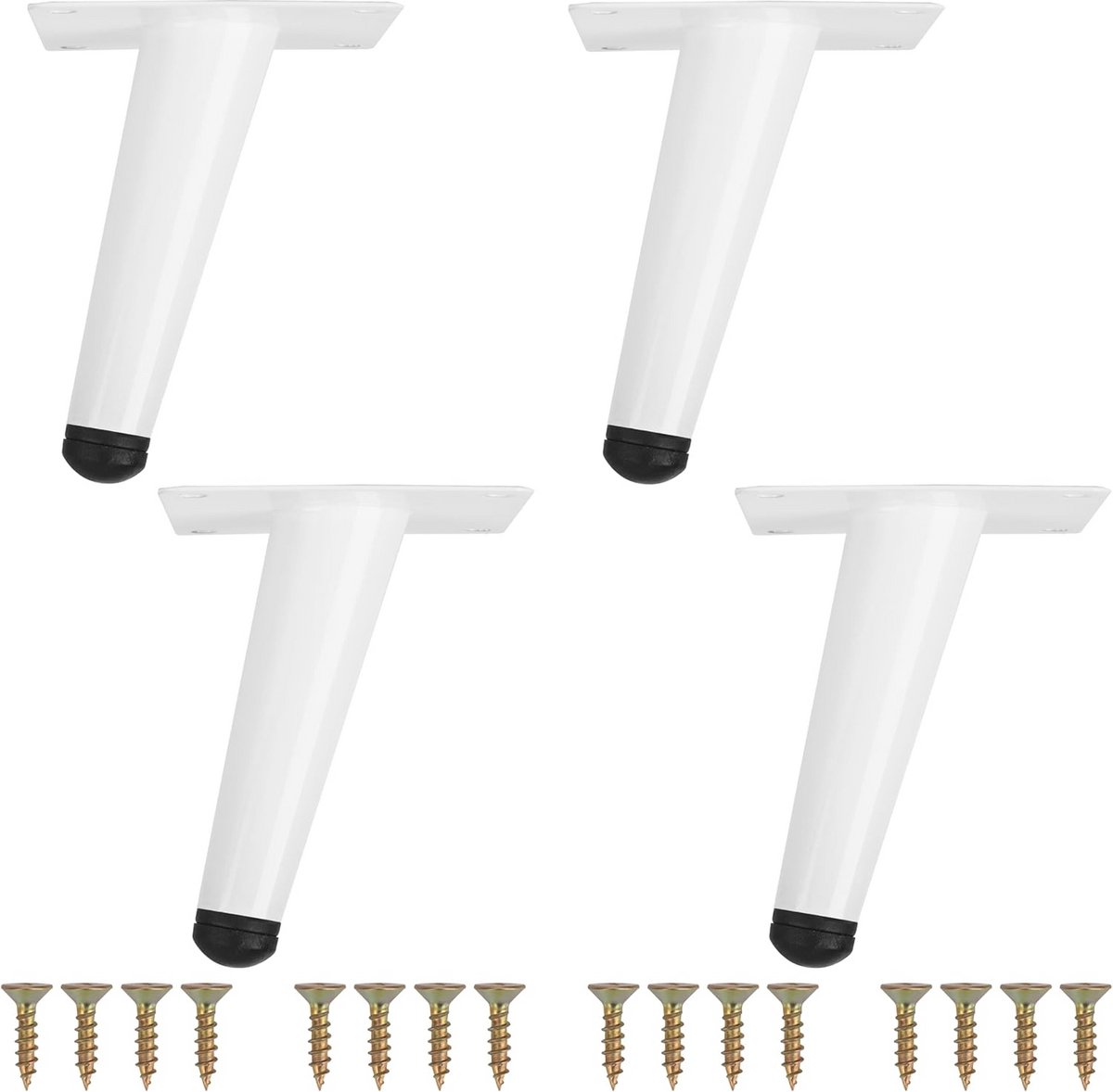 Verstelbare Witte Metalen Meubelpoten - 10cm - Set van 4 Vervangingspoten voor Meubels