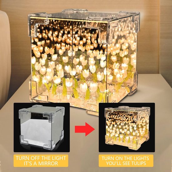 LED Nachtlampje - Tulpen Decoratie voor Thuis, Esthetische Bloemenlamp voor Koppels en Kinderen — afbeelding 3