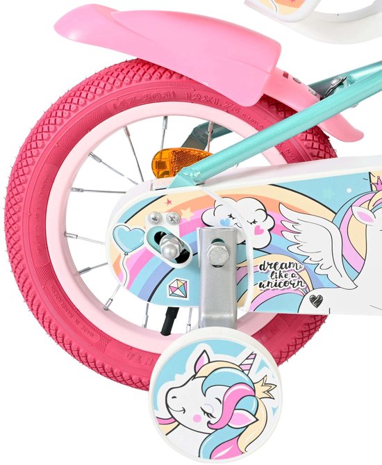 Volare Unicorn Kinderfiets - Meisjes - 12 inch - Groen van Volare — afbeelding 3