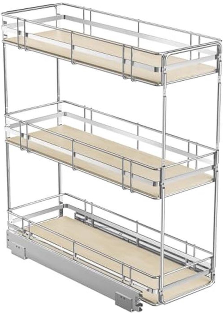 3-Tier Uittrekbare Keuken Organisator voor Smalle Kasten