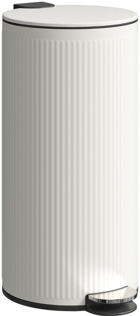 Prullenbak Afvalscheiding 30 Liter - Pedaalemmer - Pedaal - Vlekbestendig - Vingerafdrukbestendig - Softclose - Vuilnisbak voor Huishouden en Kantoor - 36x30x60,5 cm - Crèmewit