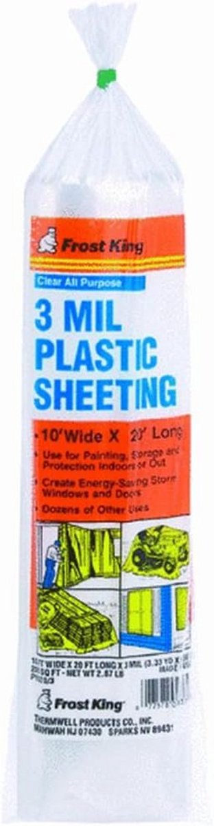 Sterke Polyethyleen Folie - 3 Mil - 305 x 610 cm - Transparant Plastic Zeil