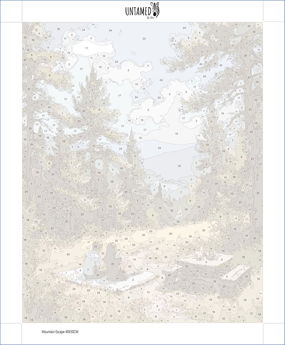 Paint by numbers – schilderen op nummer – DIY decoratie - Landschap - Mountain Escape — afbeelding 3
