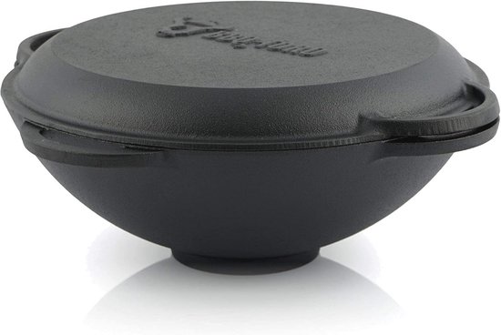 Gietijzeren Kazan met Deksel - 6,9 Liter - Traditionele Pan voor Stoofschotels en Meer — afbeelding 4