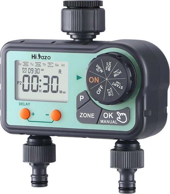 Irrigation Computer with 2 Outputs and 6 Schedules for Automatic and ...