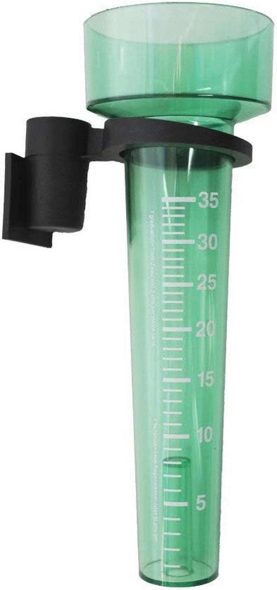 Regenmeter met houder - groen/transparant