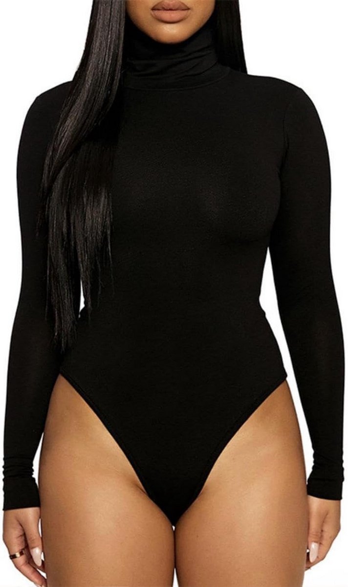 Chique Bodysuit met Lange Mouwen en Hoge Hals voor Dames