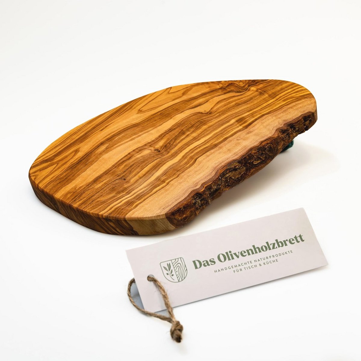 Snijplank olijfhout - Antipastibord en serveerplank met natuurlijke vorm - 20 cm