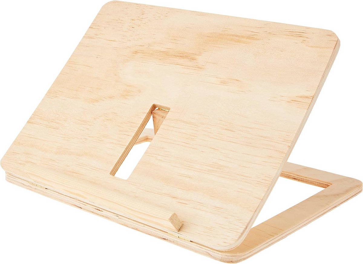 Verstelbare houten tabletstandaard - Ideaal voor lezen en knutselen