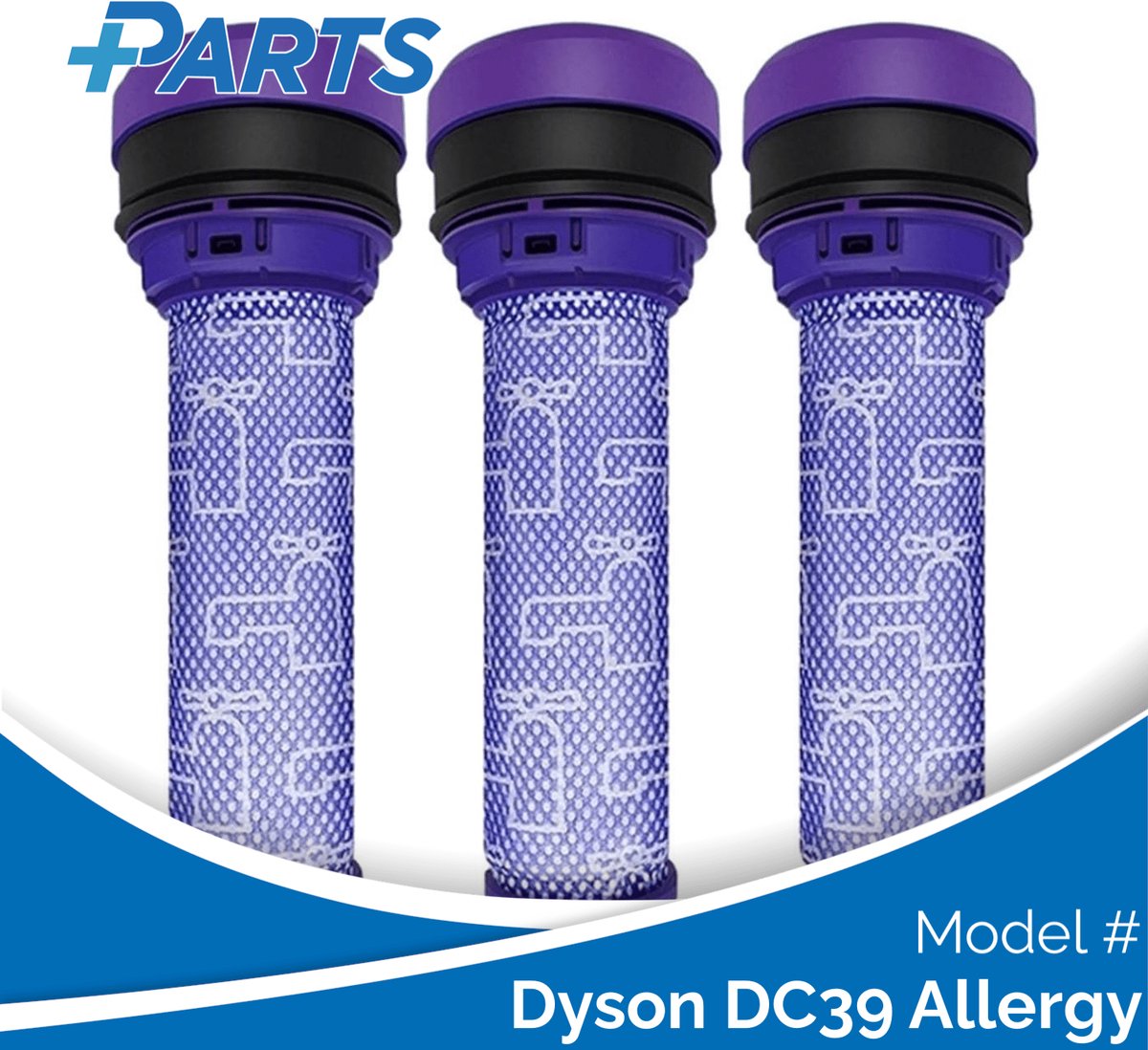 Dyson DC39 Allergy Filters (3 Stuks, Plus.Parts® alternatief voor 923413-01)