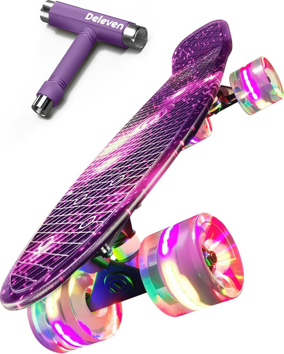 Mini Cruiser Skateboard Compleet voor Kinderen en Beginners 56 cm
