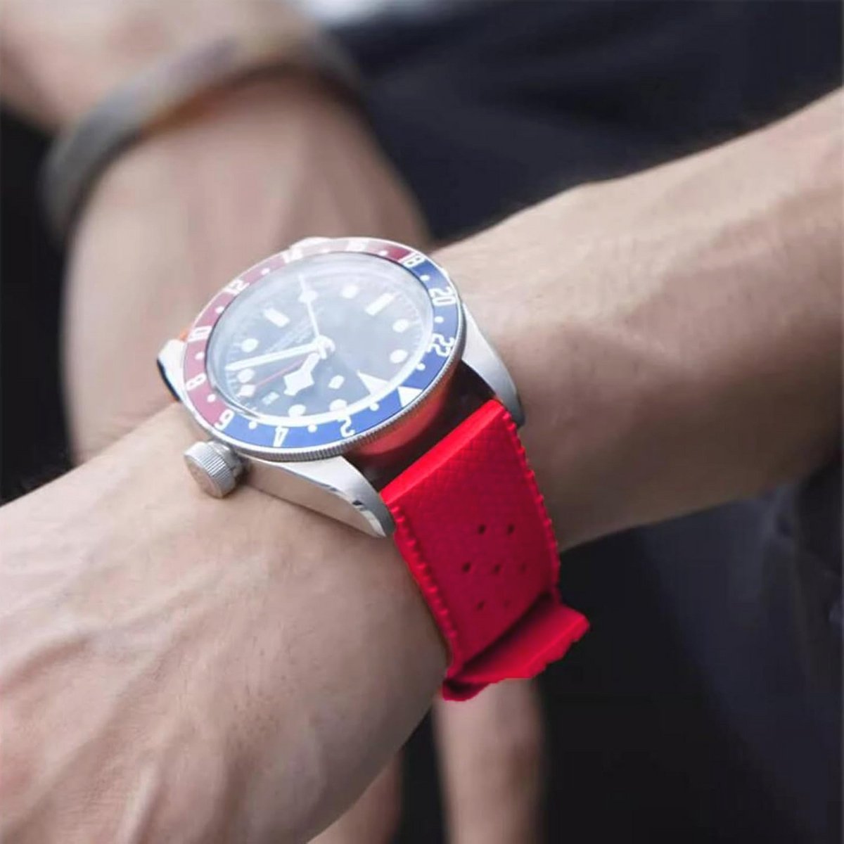 Horlogeband Tropical FKM Rubber 18mm 20mm 22mm Snelsluiting Zacht Duurzaam Fluorrubber