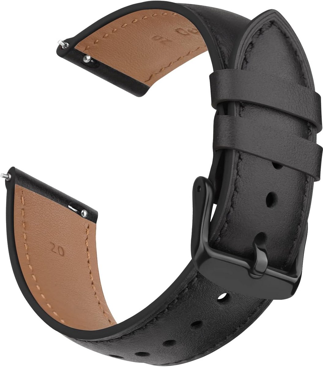 Horlogebandje 20 mm leer voor smartwatch - Dames en heren