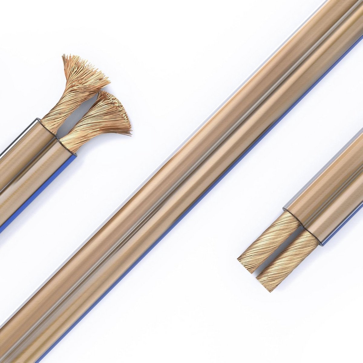 Luidsprekerkabel 15m Transparant 2x4.00mm² OFC Zuiver Koper