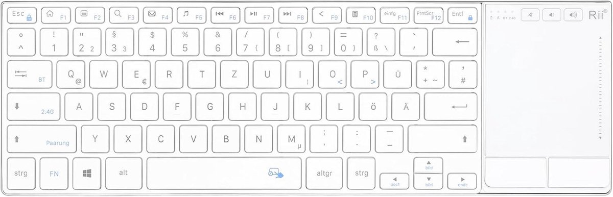 Draadloos Toetsenbord met Touchpad - QWERTZ Lay-out voor Laptop en Desktop