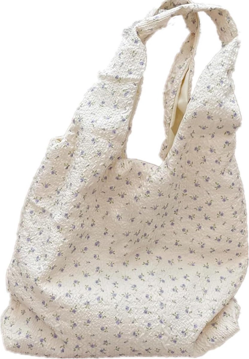 Grote Katoenen Shopper Tas met Binnenvakken - Herbruikbare Draagtas voor Dames