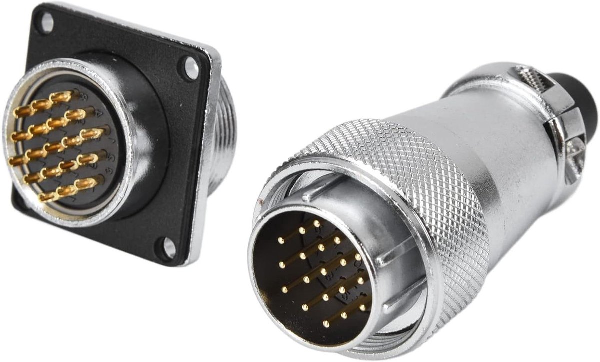 Allecta - Waterdichte luchtvaart connector stekker voor vrouwelijke verbinding - 19 pin - Draad connector - Industriële elektronica.