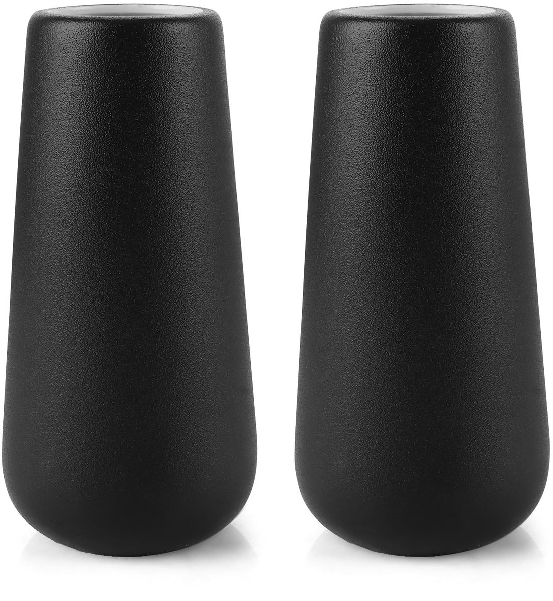 Unyqoos Set van twee stijlvolle zwarte vazen voor moderne interieurdecoratie, Zwart, 2 stucks, 20cm