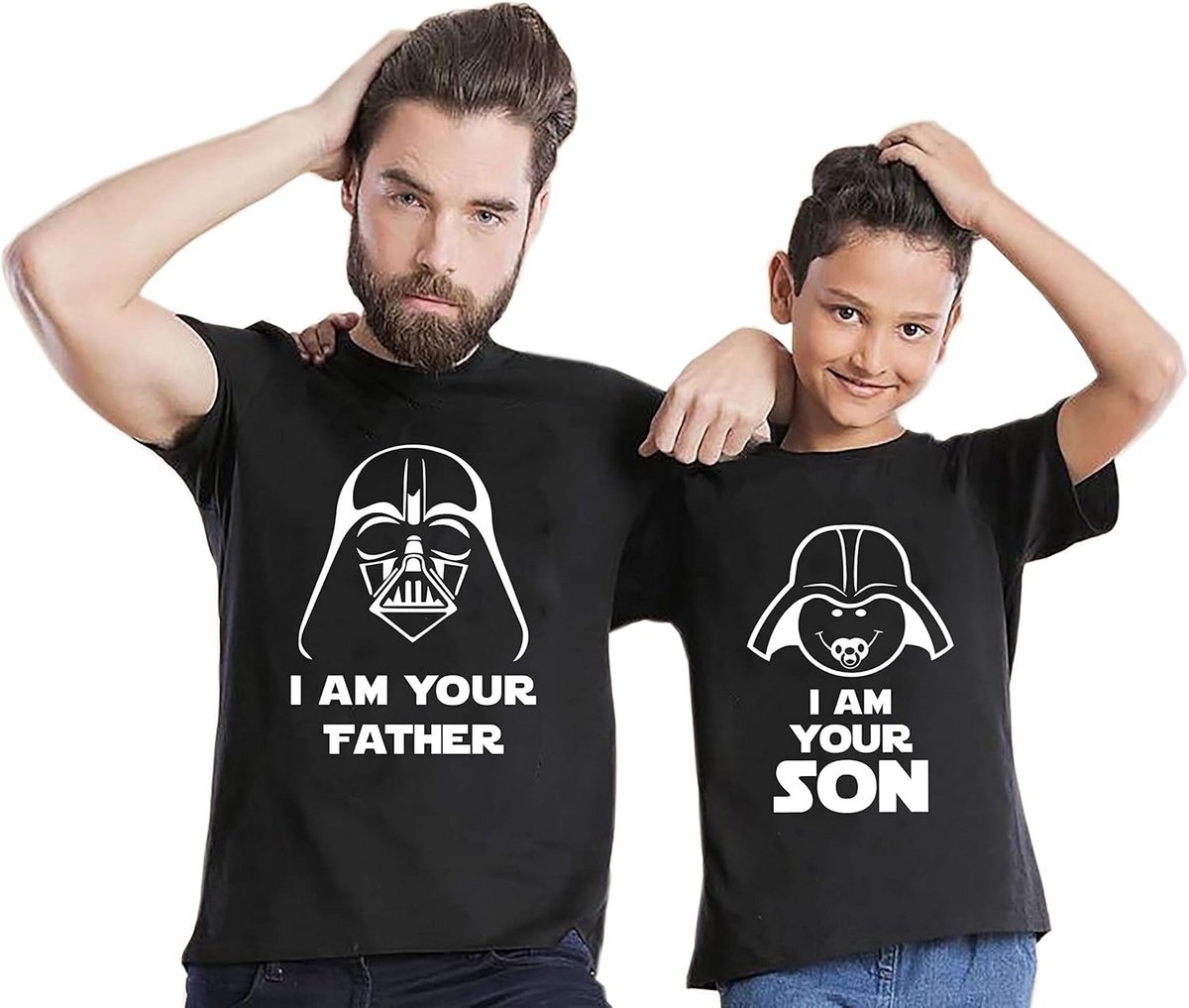 T-shirt Vader en Zoon met Grappige Tekst Print