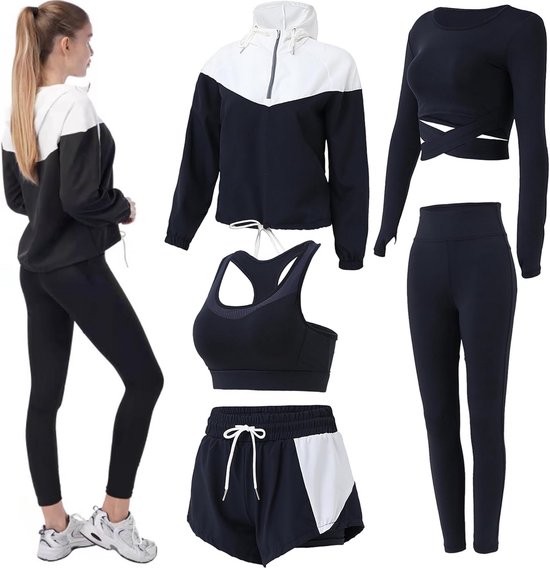 Ensemble d'entraînement 5 pièces pour femmes - Outfits Yoga et vêtements de Sport
