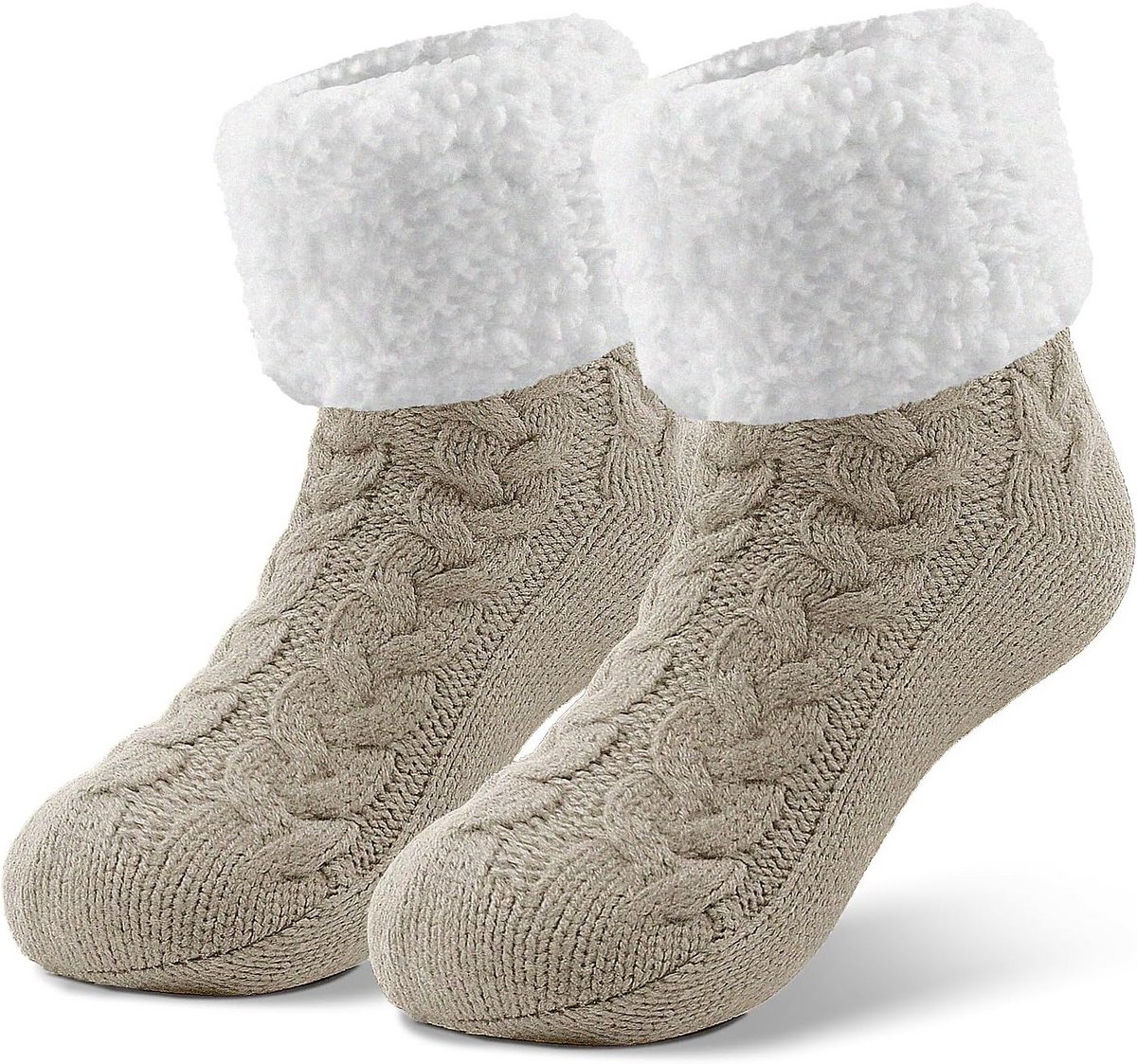 Dames Pluizige Huissokken met Antislip Zool - Extra Warm en Comfortabel