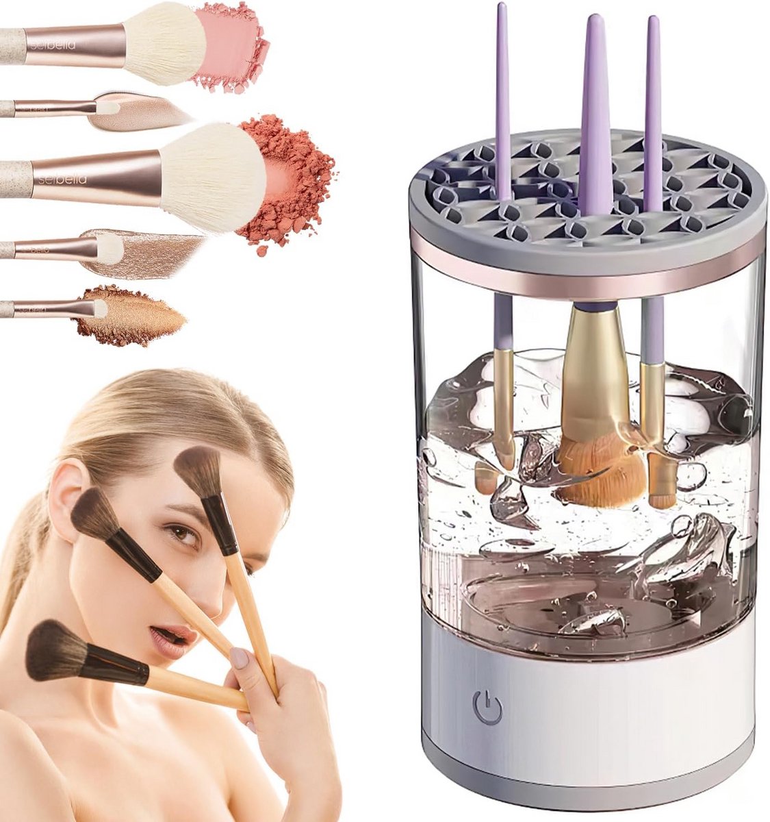 Elektrische Make-up Borstelreiniger - Automatisch en Snel Reinigen van Alle Borstels