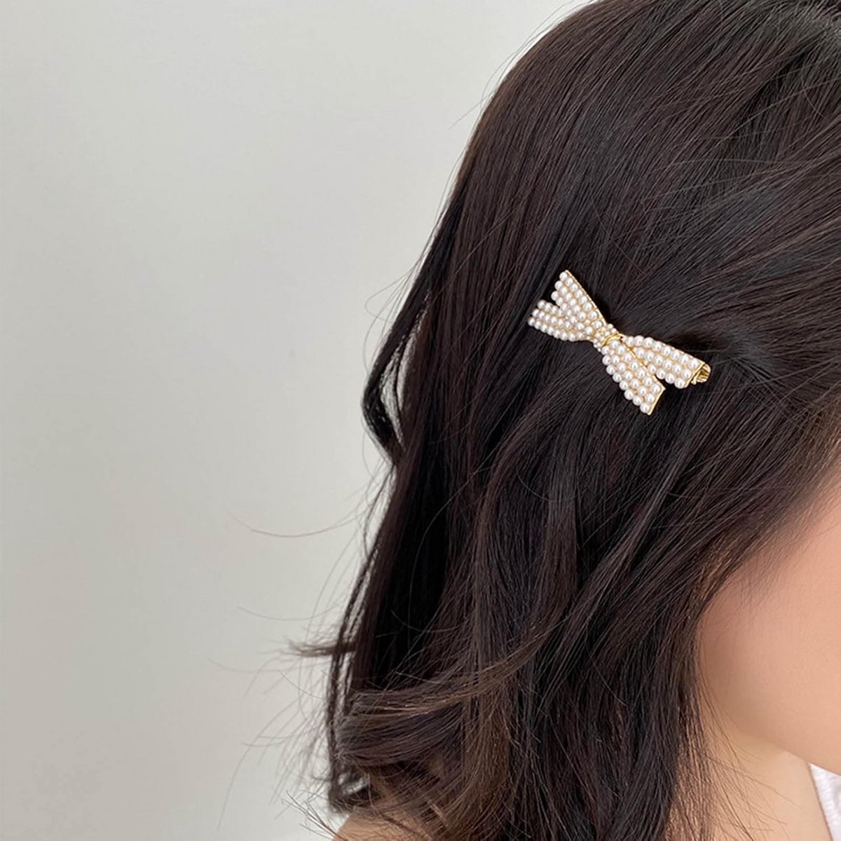 Elegante Haarspeld met Parels en Strik - Gouden Vintage Klem voor Dames en Meisjes