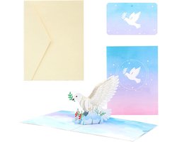 Allecta - Doopkaart met duif, pop-up 3D kaart voor communie en vormsel deco