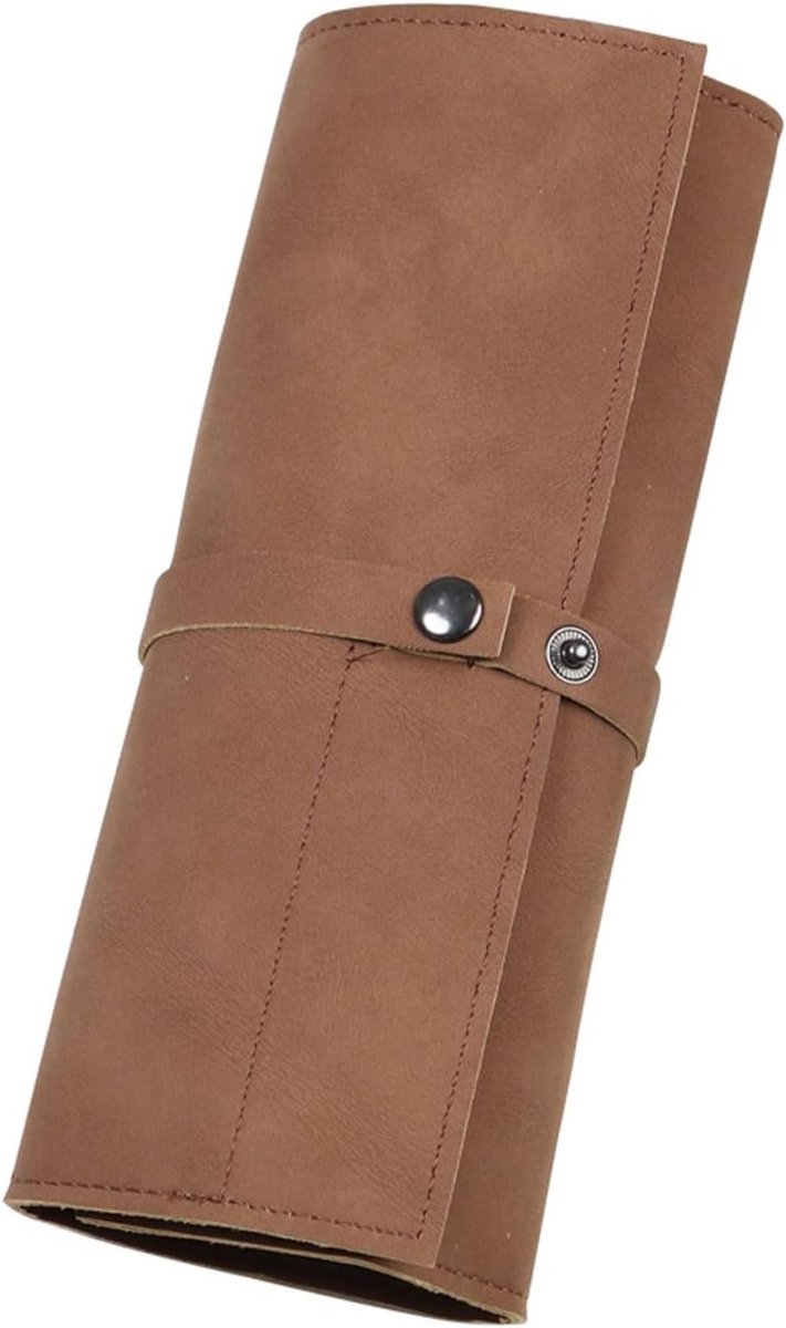 1-delige horloge-organizer - 23,5 × 18 cm - 5 vakken - Universeel - Reistas - Lichtgewicht en draagbaar - Bruin