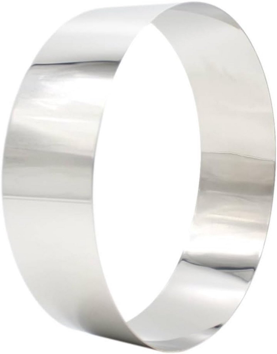 Ronde Taartring RVS Ø 20 x 6 cm - Verstelbare Bakring voor Taarten en Mousse