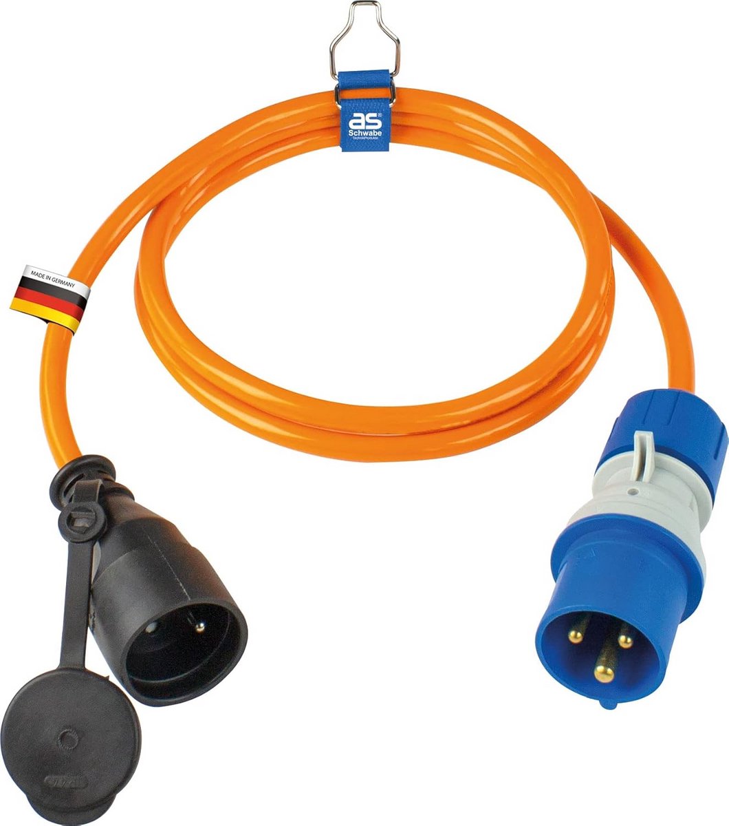 CEE Adapterkabel Franse Standaard 1,5m Campingadapter Type E IP44