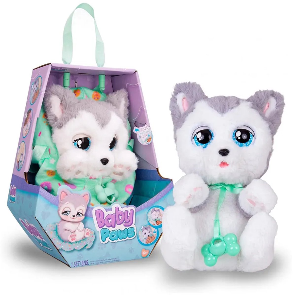 Baby Paws hondje Husky - Interactieve pluchen knuffel — afbeelding 15