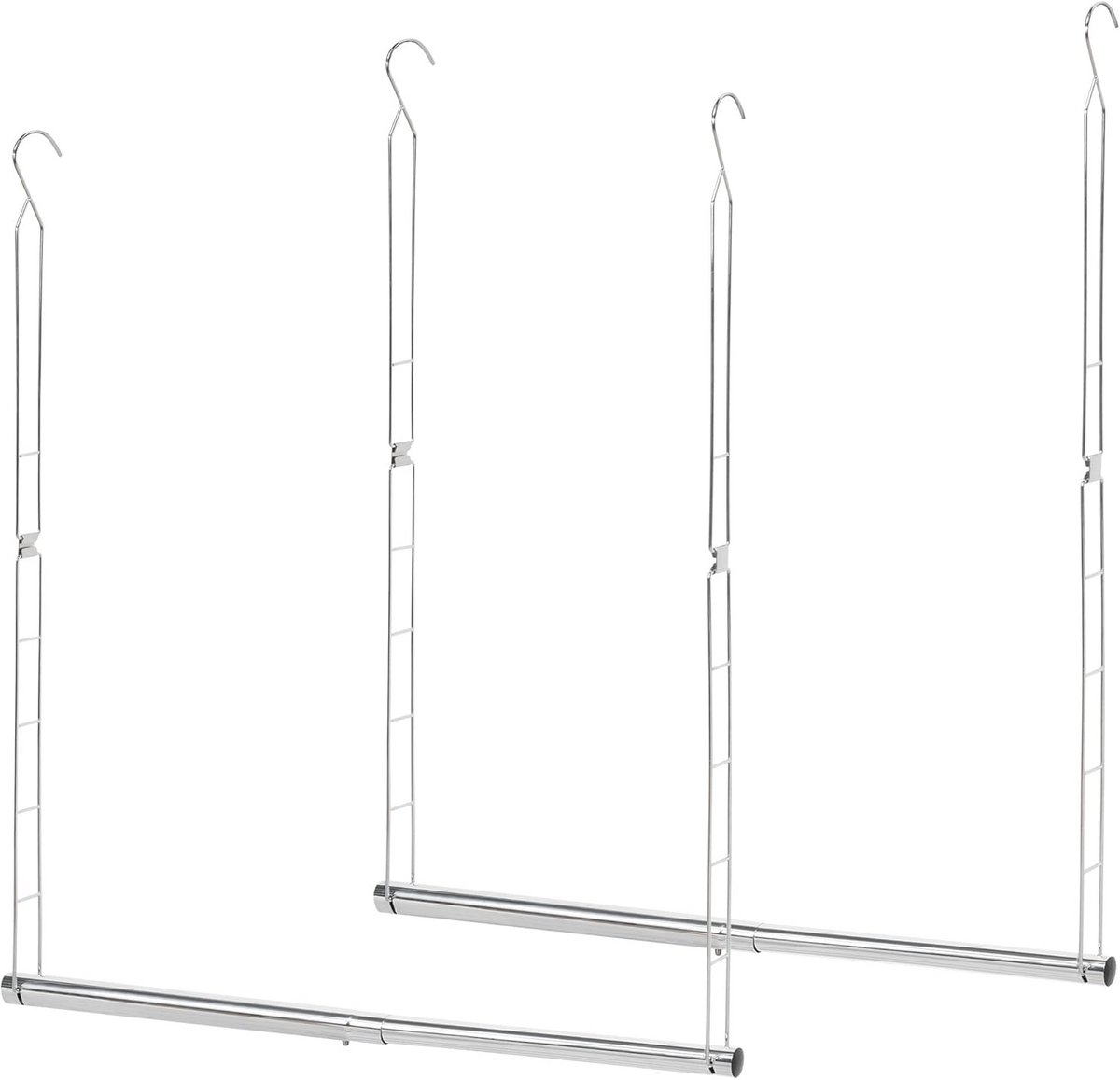 Hangende Kast Organizer met Verstelbare Breedte en Hoogte - Chroom Geplated Staal