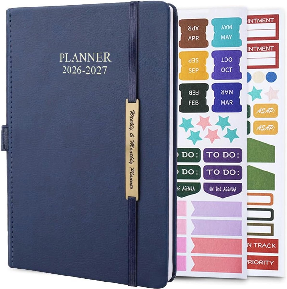 Maandplanner 2024-2025 met Elastische Binding en Achterzak - 18 Maanden Organisatie